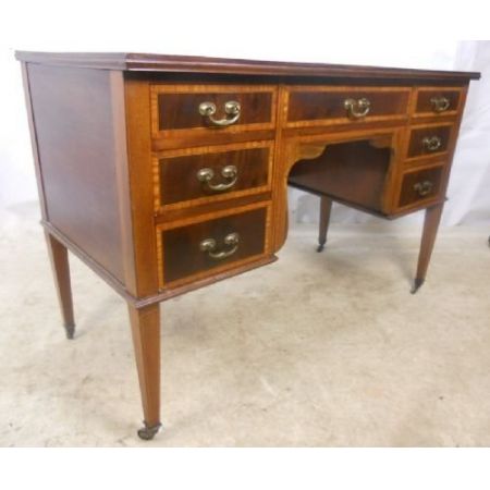 Edwardianischer antiker Mahagoni Schreibtisch britisch ca 1900