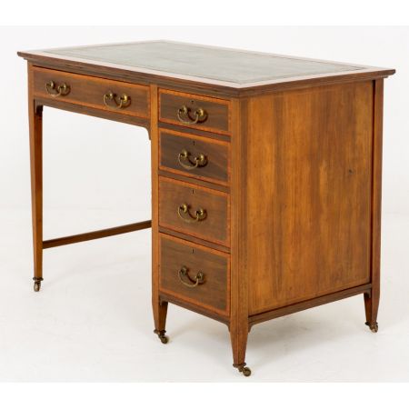 Antiker britischer Sheraton Revival Mahagoni Schreibtisch ca 1890