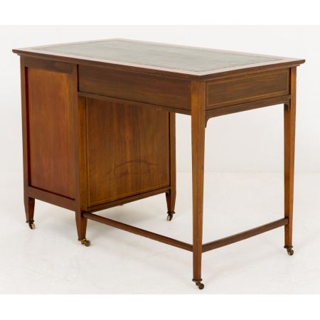 Antiker britischer Sheraton Revival Mahagoni Schreibtisch ca 1890