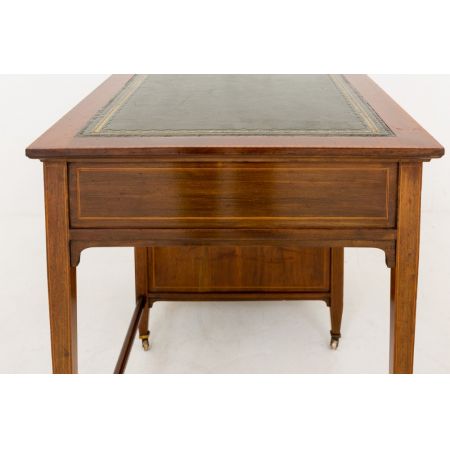 Antiker britischer Sheraton Revival Mahagoni Schreibtisch ca 1890