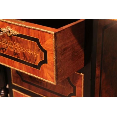 Britischer antiker Schreibtisch Massivholz Nussbaum ca 1860