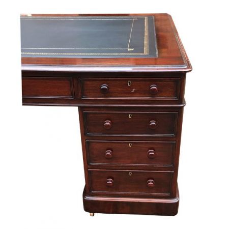 Antiker Massivholz Partner Schreibtisch Mahagoni englisch ca 1860