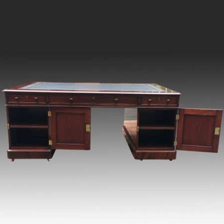 Antiker Massivholz Partner Schreibtisch Mahagoni englisch ca 1860