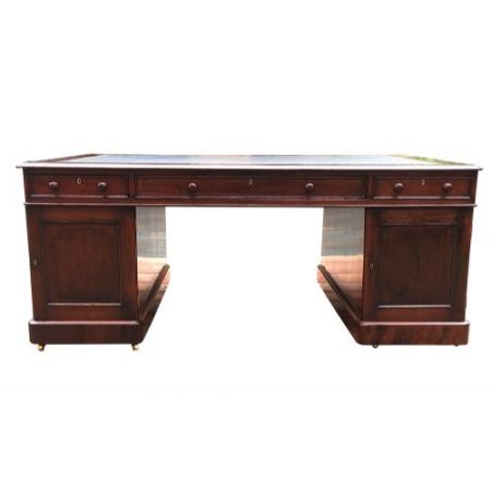 Antiker Massivholz Partner Schreibtisch Mahagoni englisch ca 1860