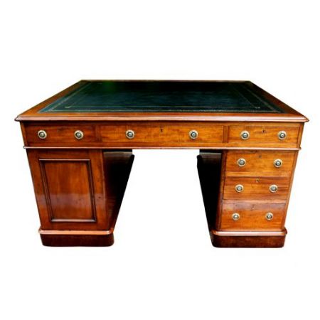 Englischer antiker Partner Schreibtisch Mahagoni ca 1860