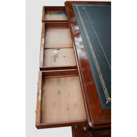 Englischer antiker Partner Schreibtisch Mahagoni ca 1860