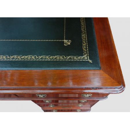 Englischer antiker Partner Schreibtisch Mahagoni ca 1860