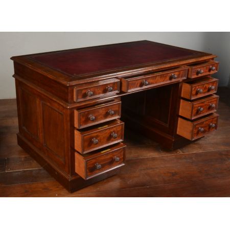 Englischer antiker klassischer Mahagoni Schreibtisch ca 1850