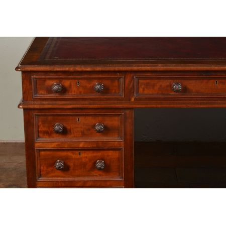 Englischer antiker klassischer Mahagoni Schreibtisch ca 1850