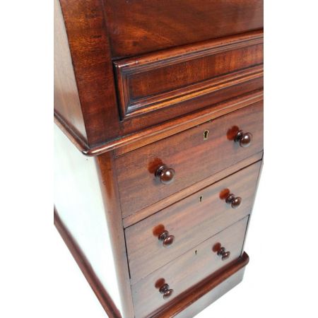 Viktorianischer antiker Rolltop Sekretär Mahagoni britisch ca 1860