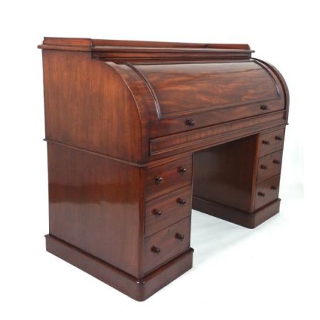Viktorianischer antiker Rolltop Sekretär Mahagoni britisch ca 1860