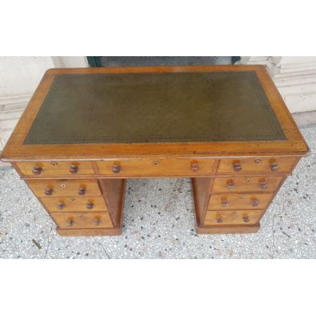 Englischer viktorianischer Schreibtisch Eiche antik ca 1860