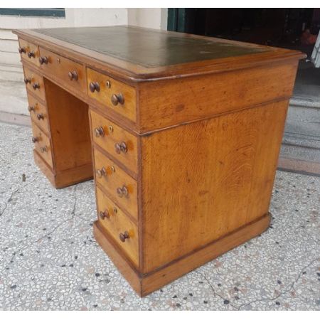 Englischer viktorianischer Schreibtisch Eiche antik ca 1860