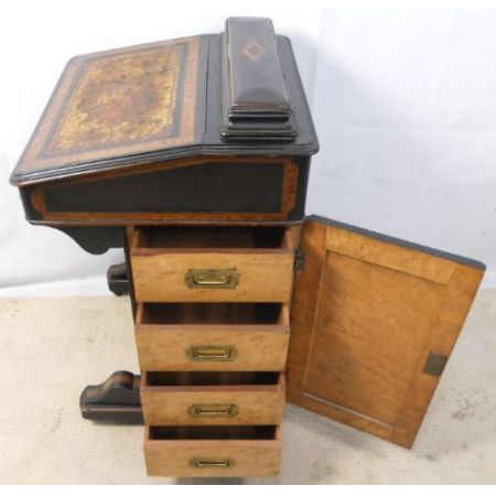 Viktorianischer antiker Davenport Schreibtisch britisch ca 1880