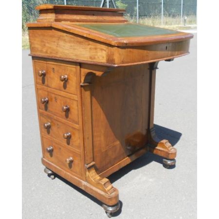 Englischer viktorianischer Nussbaum Schreibtisch Davenport antik ca 1880