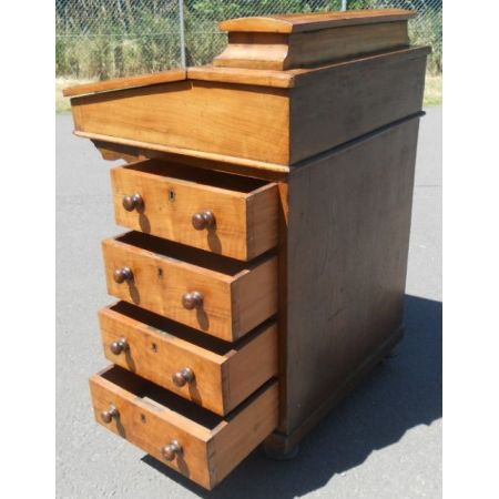 Englischer viktorianischer Nussbaum Schreibtisch Davenport antik ca 1880