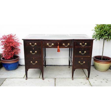 Edwardianischer antiker Mahagoni Schreibtisch britisch ca 1890