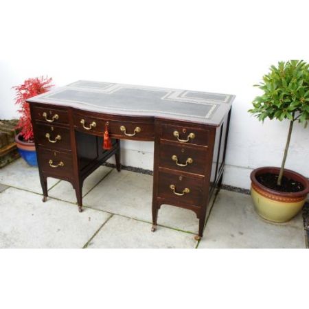 Edwardianischer antiker Mahagoni Schreibtisch britisch ca 1890