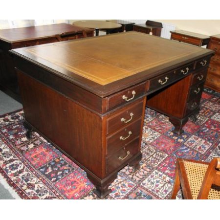 Englischer edwardianischer Mahagoni Schreibtisch antik ca 1890