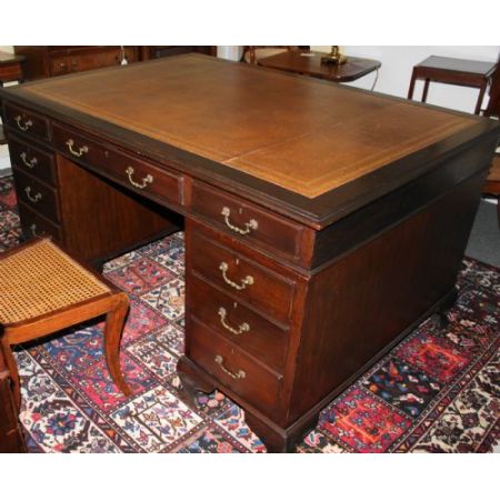 Englischer edwardianischer Mahagoni Schreibtisch antik ca 1890