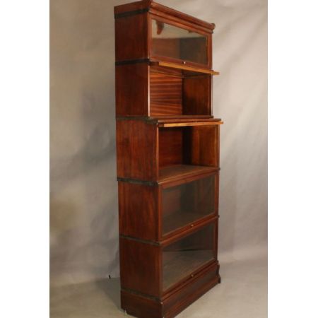 Antiker britischer Globe Wernicke Bücherschrank Mahagoni viktorianisch ca 1890