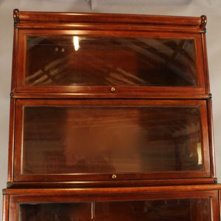 Antiker britischer Globe Wernicke Bücherschrank Mahagoni viktorianisch ca 1890