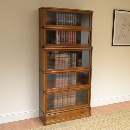 Britischer antiker Globe Wernicke Bücherschrank Eiche edwardianisch ca 1890