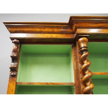 Viktorianisches antikes Nussbaum Bücherregal englisch ca 1870