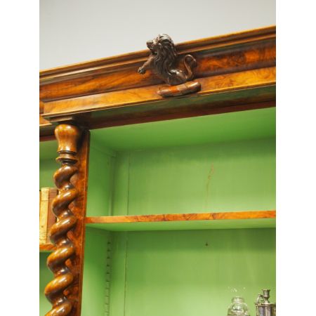 Viktorianisches antikes Nussbaum Bücherregal englisch ca 1870