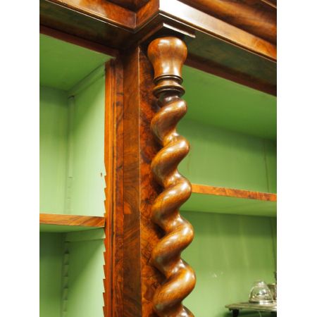 Viktorianisches antikes Nussbaum Bücherregal englisch ca 1870