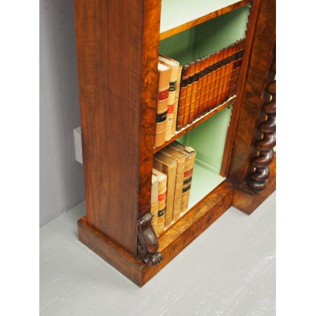 Viktorianisches antikes Nussbaum Bücherregal englisch ca 1870