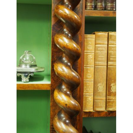 Viktorianisches antikes Nussbaum Bücherregal englisch ca 1870