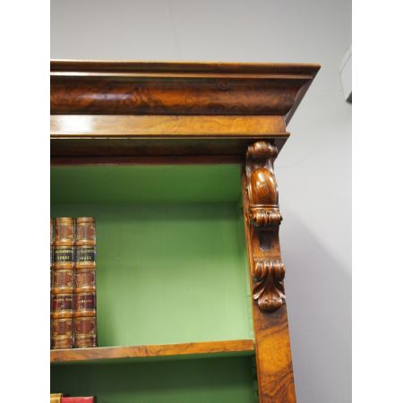 Viktorianisches antikes Nussbaum Bücherregal englisch ca 1870