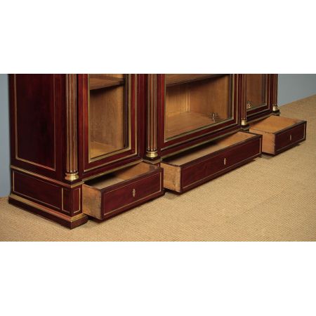 Französischer antiker Mahagoni Bücherschrank ca 1900