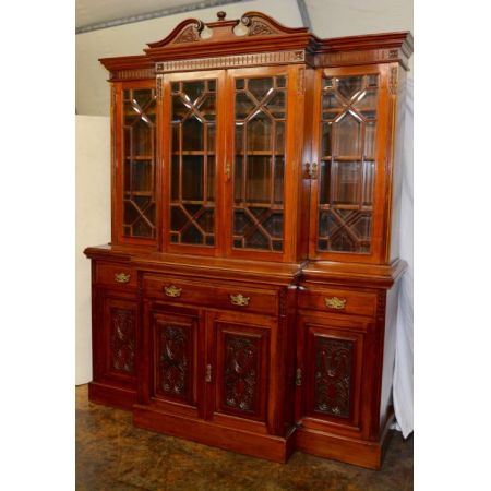 Antiker britischer Nussbaum Bücherschrank viktorianisch ca 1880