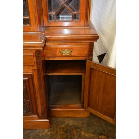 Antiker britischer Nussbaum Bücherschrank viktorianisch ca 1880