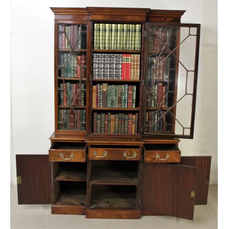Britischer antiker Mahagoni Bücherschrank edwardianisch ca 1890