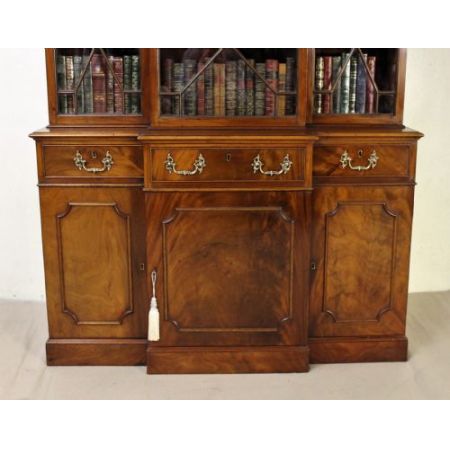 Britischer antiker Mahagoni Bücherschrank edwardianisch ca 1890