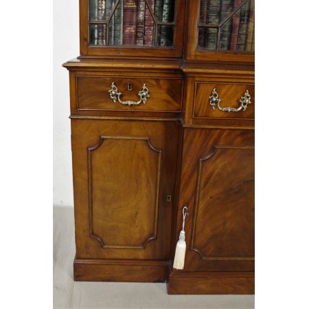 Britischer antiker Mahagoni Bücherschrank edwardianisch ca 1890