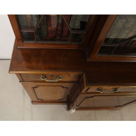 Britischer antiker Mahagoni Bücherschrank edwardianisch ca 1890