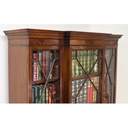 Britischer antiker Mahagoni Bücherschrank edwardianisch ca 1890