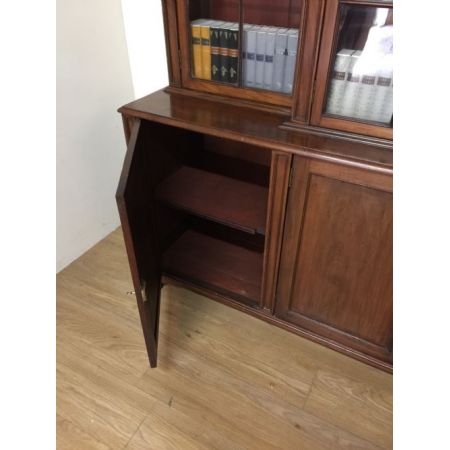 Edwardianischer antiker Mahagoni Breakfront Bücherschrank ca 1900