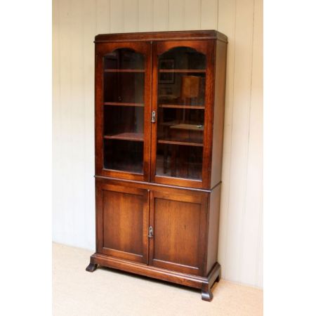 Antiker britischer Bücherschrank Eiche Massivholz ca 1920