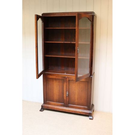 Antiker britischer Bücherschrank Eiche Massivholz ca 1920