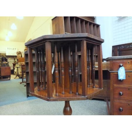 Antikes viktorianisches Revolving Bookcase Eiche ca 1880
