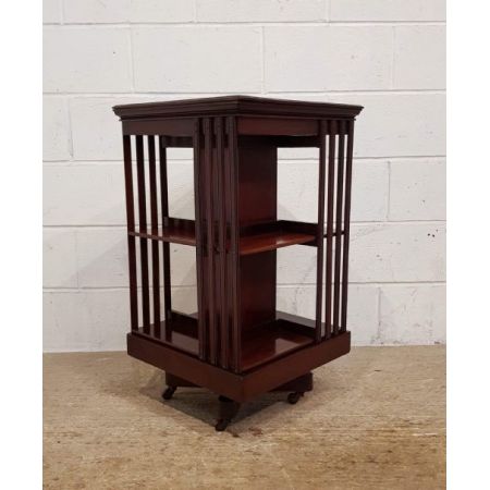 Edwardianisches antikes Mahagoni Revolving Bookcase englisch ca 1900