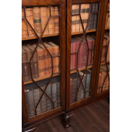 Edwardianischer antiker Mahagoni Bücherschrank englisch ca 1890