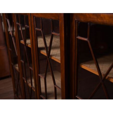 Edwardianischer antiker Mahagoni Bücherschrank englisch ca 1890