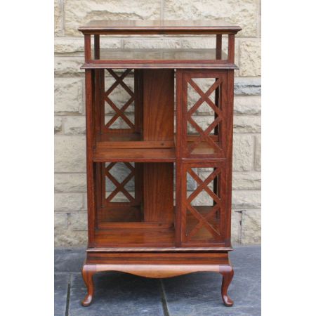 Edwardianisches antikes Satinwood Revolving Bookcase britisch ca 1890