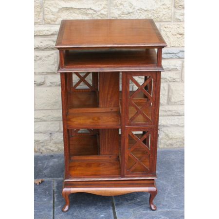 Edwardianisches antikes Satinwood Revolving Bookcase britisch ca 1890